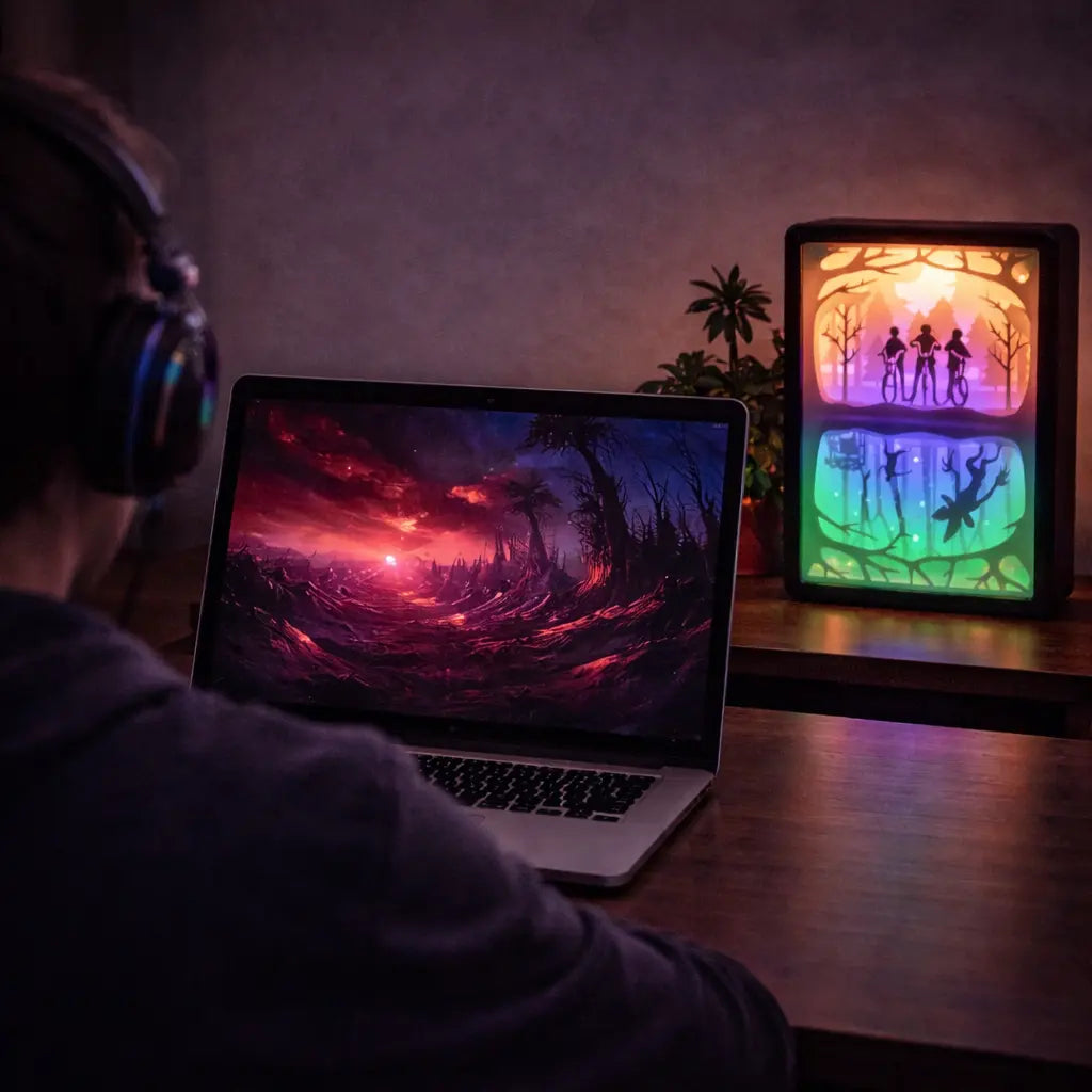 Stranger Light Box Décorative LED 3D – Mondes Inversés